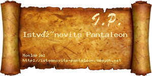 Istvánovits Pantaleon névjegykártya